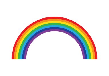 Beyaz arka plan simgesi düz renk izole gökkuşağı. Vektör çizim.