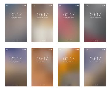 Modern dikey hd cep telefonu arka plan ekran smartphone kurulum bulanıklık. Vektör çizim.
