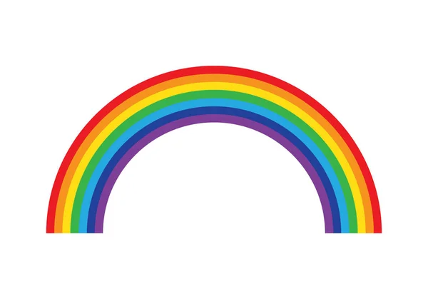 Arco Iris Aislado Sobre Fondo Blanco Icono Color Plano Ilustración — Archivo Imágenes Vectoriales