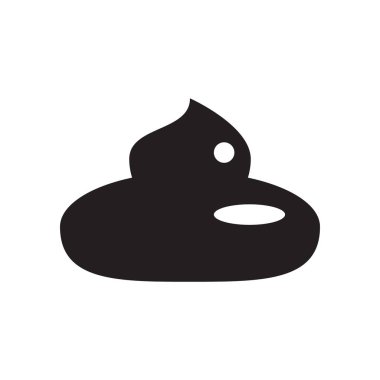 Kaka boku simge siyah siluet beyaz izole. Vektör çizim.