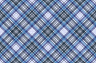 Mavi ekose kareli kumaş seamless modeli kontrol edin. Vektör çizim.