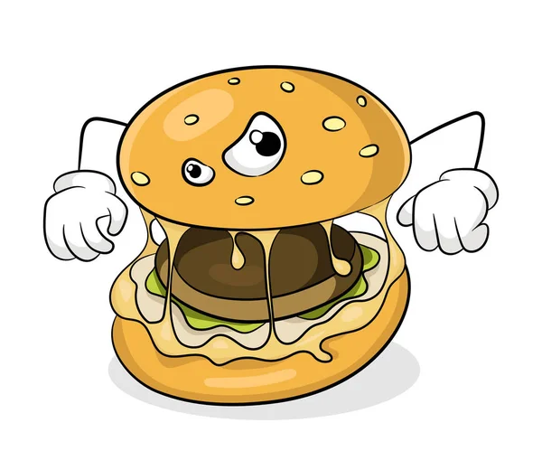 Концепция Нездорового Питания Фастфуда Плохой Гамбургер Векторная Иллюстрация — стоковый вектор