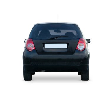 Back view hatchback car isolated on white background. Photo exterior auto. clipart