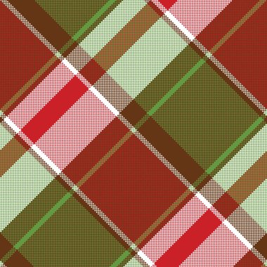 Kırmızı yeşil soyut ekose sorunsuz piksel deseni. Vektör çizim.