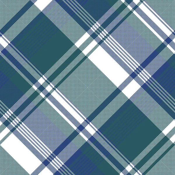 Bleu Vert Couleur Pixel Plaid Motif Sans Couture Illustration Vectorielle — Image vectorielle