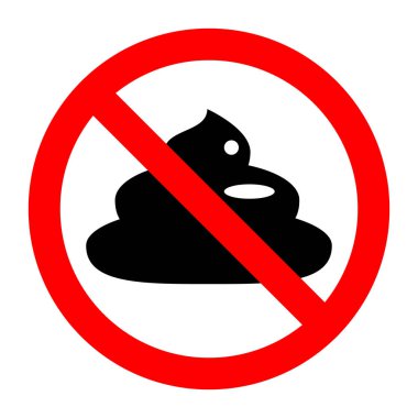 Yasak yasak kırmızı poop. Vektör çizim.