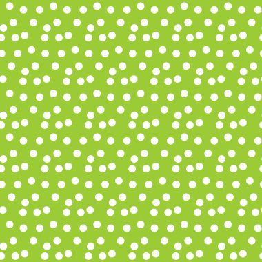 Yeşil arka plan rastgele dağınık daire noktalar seamless modeli. Vektör çizim.