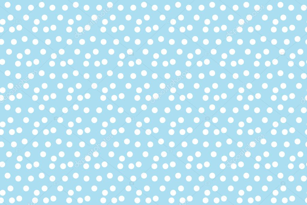 Light blue background random scattered dots seamless pattern. Vector illustration.