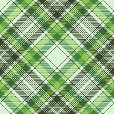 Yeşil İrlanda onay ekose kumaş seamless modeli. Vektör çizim.