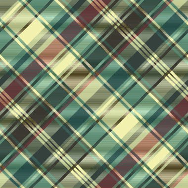 Yeşil kırmızı kareli kumaş doku seamless modeli kontrol edin. Vektör çizim.