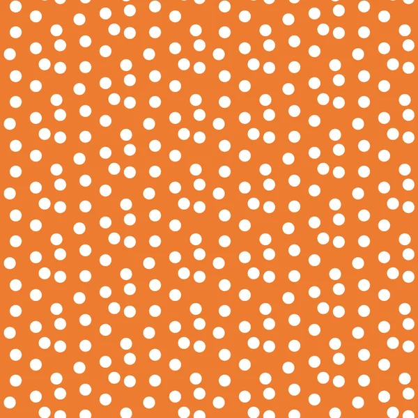 Oranžové Pozadí Roztroušeny Vzor Bezešvé Polka Dots Vektorové Ilustrace — Stockový vektor