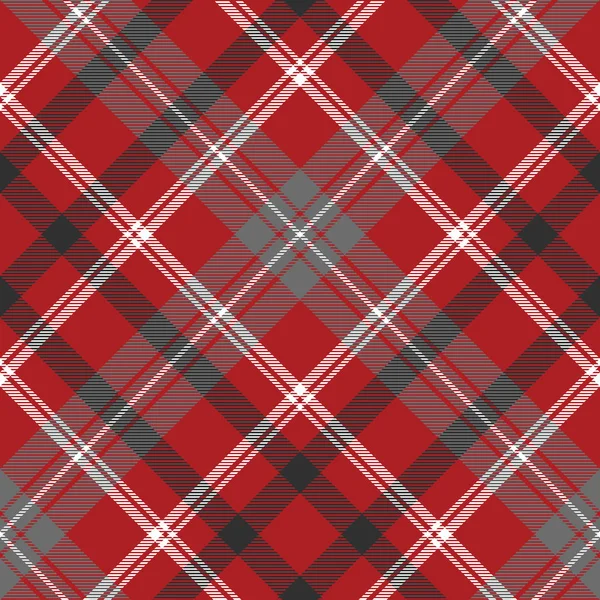 Red check plaid seamless fabric texture. Vector illustration.