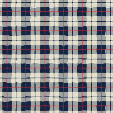 Dikişsiz desen boya fırça ekose grunge tarzı suluboya taklit şemsiye. Vektör arka plan.