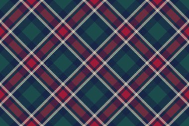 Diyagonal kareli kumaş doku seamless modeli denetleyin. Düz tasarım. Vektör çizim.