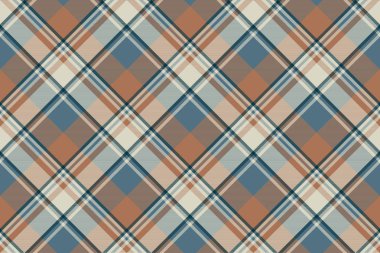 Pastel renk klasik bej ekose sorunsuz kumaş dokusu. Vektör çizim.