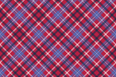Kırmızı ekose kareli sorunsuz kumaş dokusu. Vektör çizim.