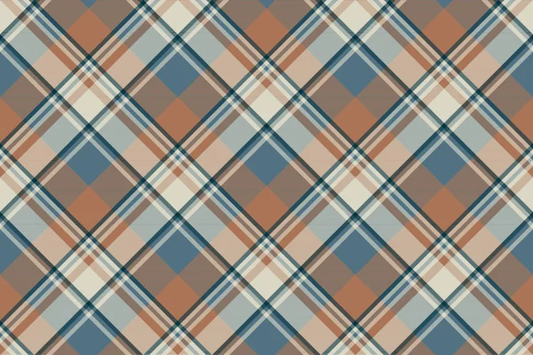 Pastel Color Classic Beige Plaid Seamless Fabric Texture Vector Illustration — Stock Vector