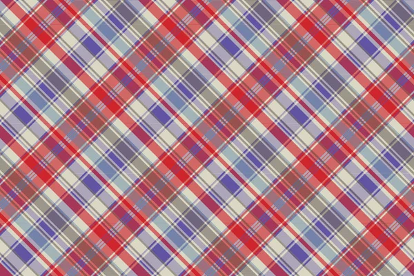 Červený Tartan Kostkované Tkaniny Textura Vzor Bezešvé Vektorové Ilustrace — Stockový vektor