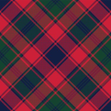 Kareli ekose kumaş doku piksel seamless modeli. Vektör çizim.