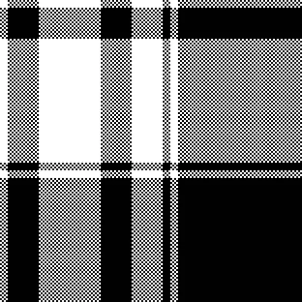 Fekete Fehér Pixel Minta Zökkenőmentes Kockás Ellenőrizze Vektoros Illusztráció — Stock Vector