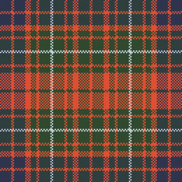 Pixel Plaid Tartan Sfondo Senza Cuciture Illustrazione Vettoriale — Vettoriale Stock