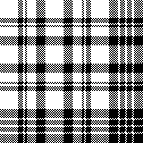 Abstrakte Karo Pixel Karierte Nahtlose Muster Schwarz Weiß Vektorillustration — Stockvektor