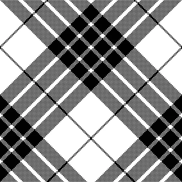 キャメロン白タータン ピクセル シームレス パターン ベクトル図 — ストックベクタ
