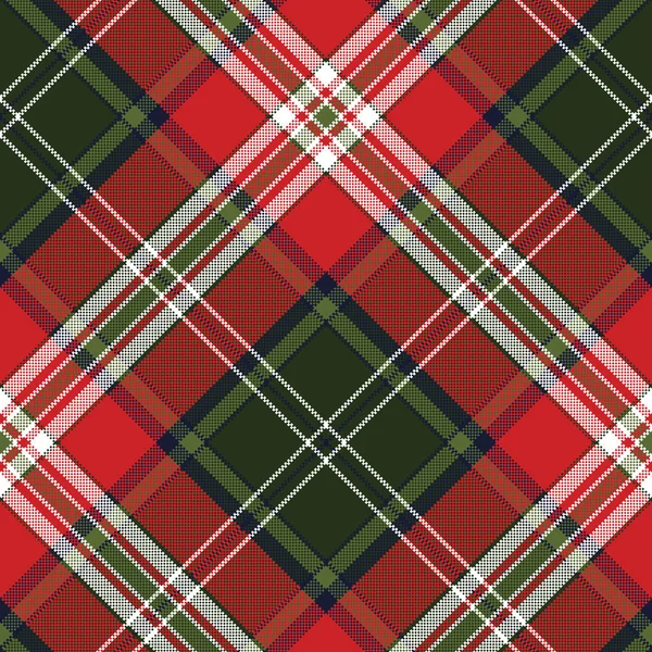 Kırmızı yeşil ekoseli sorunsuz kumaş dokusu. Vektör çizim.