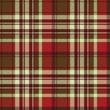 Klasik kırmızı tartan çapraz sorunsuz kumaş dokusu. Vektör çizim.