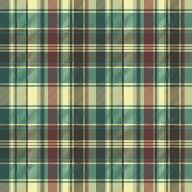 Yeşil kırmızı kareli kumaş doku seamless modeli kontrol edin. Vektör çizim.