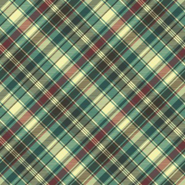 Yeşil kırmızı kareli kumaş doku seamless modeli kontrol edin. Vektör çizim.