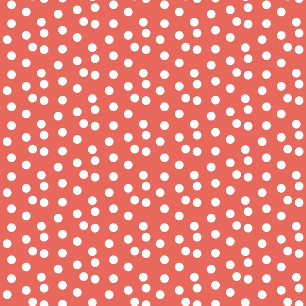 Fondo Color Pastel Rojo Dispersos Puntos Patrón Sin Costuras Ilustración — Archivo Imágenes Vectoriales