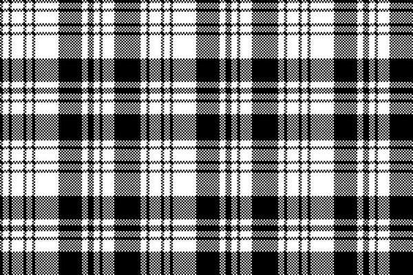 Pixel black white plaid seamless pattern. Vector illustration.