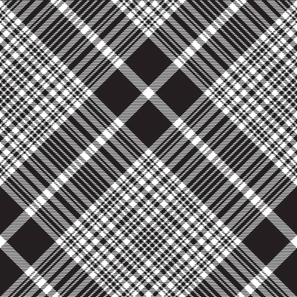 Check Black White Plaid Seamless Pattern Vector Illustration — Stock Vector