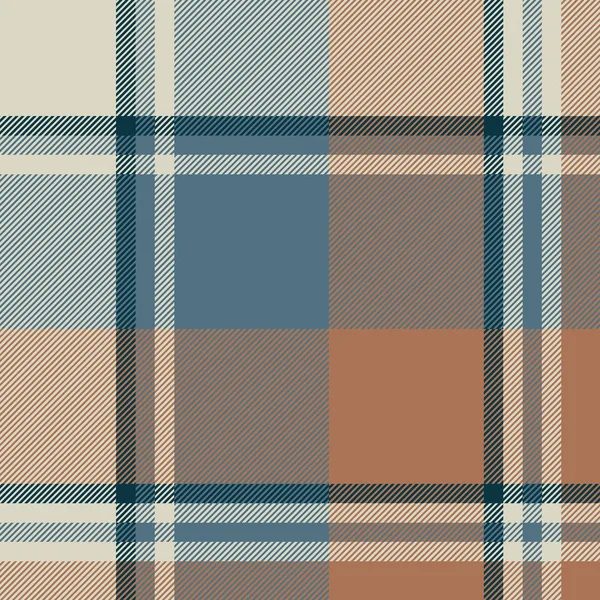 Pastel Color Classic Beige Plaid Seamless Fabric Texture Vector Illustration — Stock Vector