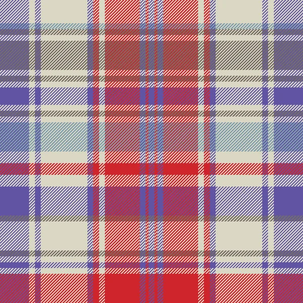 Tekstura Tkanina Red Plaid Tartan Wzór Ilustracja Wektorowa — Wektor stockowy