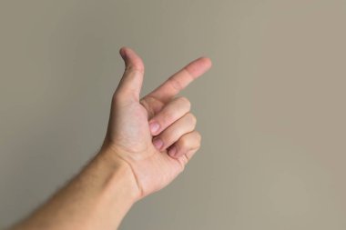 Jest el nesnesine işaret eden. Stok fotoğraf download.