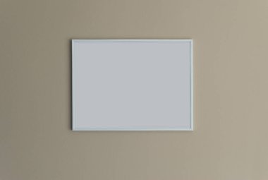 Beyaz çerçeve bej duvar kopya alanı üzerinde. Stok fotoğraf download.