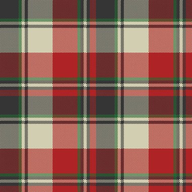 Kumaş doku piksel seamless modeli denetleyin. Vektör çizim.