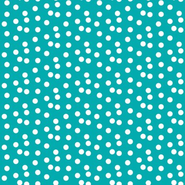 Turkuaz arka plan rastgele dağınık daire noktalar seamless modeli. Vektör çizim.
