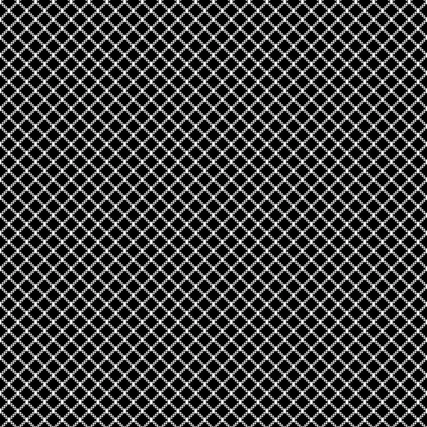 Mesh Pixel Ornament Schwarz Nahtloses Muster Vektorillustration — Stockvektor