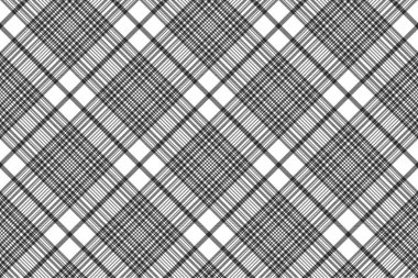 Siyah ve beyaz onay ekose sorunsuz kumaş dokusu. Vektör çizim.