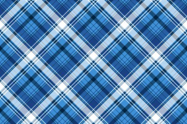 Mavi ekose kumaş dokusu. Vektör çizim.