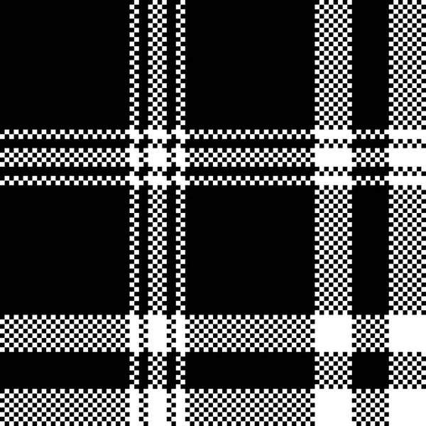 Black White Simple Check Plaid Seamless Pattern Vector Illustration — Stock Vector