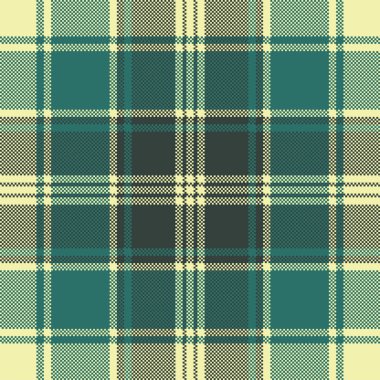 Tartan ekose piksel seamless modeli. Vektör çizim.