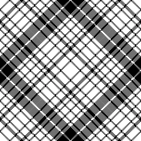 Moderne Pixel Noir Blanc Plaid Motif Sans Couture Illustration Vectorielle — Image vectorielle