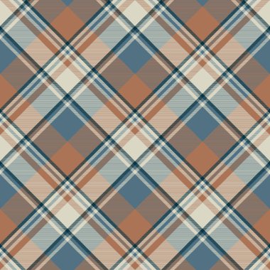 Pastel renk klasik bej ekose sorunsuz kumaş dokusu. Vektör çizim.