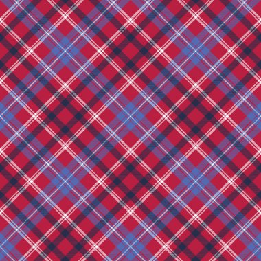 Kırmızı ekose kareli sorunsuz kumaş dokusu. Vektör çizim.