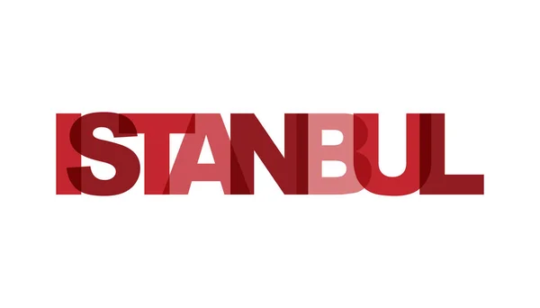 Istanbul Fráze Překrývání Barev Bez Průhlednosti Koncept Jednoduchého Textu Pro — Stockový vektor