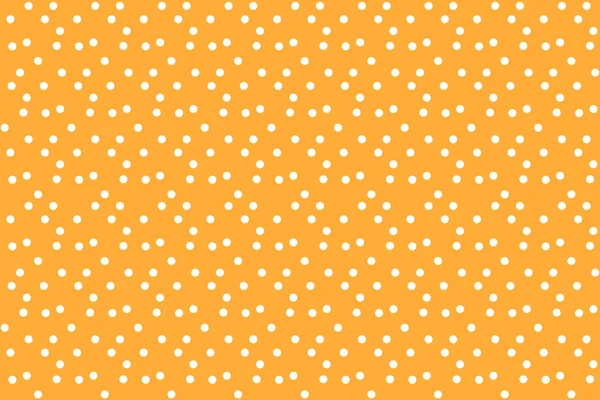 橙色背景随机波尔卡点无缝矢量图案 — 图库矢量图片